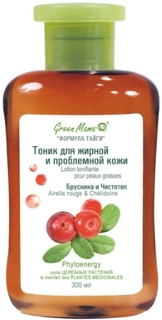 Тоник для жирной кожи Green Mama Брусника и чистотел, 300мл