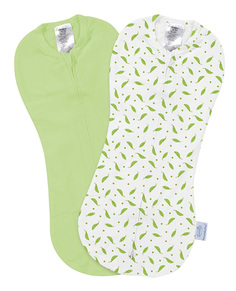 Конверт на молнии swaddlepod, (2 шт.), зеленый/горошек Summer Infant