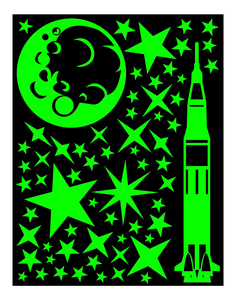 Наклейка декоративная для детской комнаты Планета Полет на луну Planeta Organica