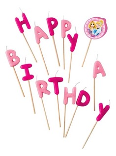 Свеча для торта PROCOS Принцессы Disney - Сказочный мир Happy Birthday