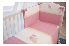 Комплект детского постельного белья Polini Плюшевые мишки 120 х 60 розовый