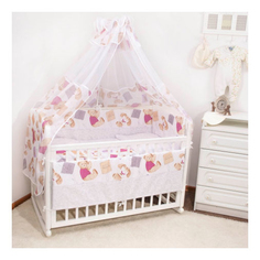 Комплект детского постельного белья Крошкин дом Лапушка Тэдди лимонно-розовый