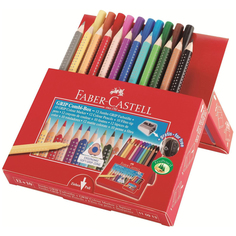 Набор Faber Castell: кар-ши цветные Jumbo Grip 12 шт, + фломастеры Grip 10 шт, + точилка