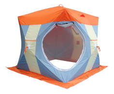 Палатка Митек Нельма Куб Люкс двухместная оранжевая/бежевая/зеленая