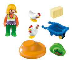 Игровой набор PLAYMOBIL 1.2.3.: Жена фермера с курочками