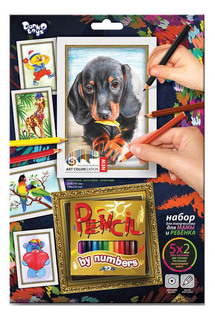 Раскраска по номерам Danko Toys Pencil by numbers Собака PBN-01-02