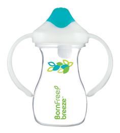 Тренировочный поильник born free breeze с мягким носиком, голубой, 150 мл