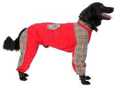 Комбинезон для собак ТУЗИК размер 3XL мужской, красный, бежевый, длина спины 50 см