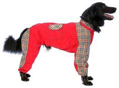 Комбинезон для собак ТУЗИК размер 3XL мужской, красный, бежевый, длина спины 49 см