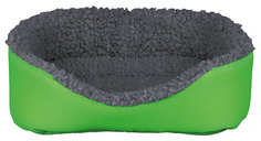 Лежанка для кроликов TRIXIE бортик искусственный мех, нейлон 28x35см серый, зеленый