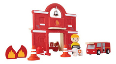 Деревянная игрушка для малышей PlanToys "Пожарная станция"