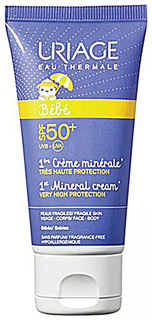 Солнцезащитное средство для детей Uriage Первый минеральный крем SPF50+, 50 мл