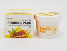 Маска для лица с медом и золотом DEOPROCE HONEY&GOLD WASH-OFF PUDDING PACK