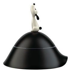 Одинарная миска для собак Alessi, сталь, черный, 0.3 л