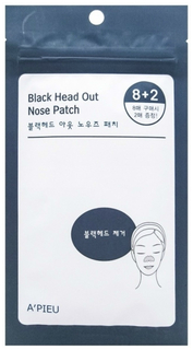 Патчи для очищения кожи APieu Black Head Out Nose Patch Set 10 шт