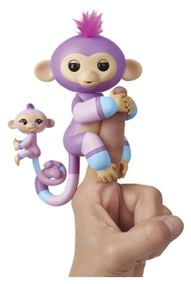 Интерактивная игрушка Обезьянка Вайолет FingerLings с малышом 12 см 3543M