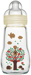 Бутылочка MAM Feel Good Bottle Стеклянная 260 мл с 0 месяцев бежевая