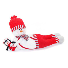 Кукла Новогодняя сказка снеговик-весельчак 66 см 1 шт. красный текстиль