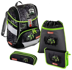 Ранец-рюкзак с наполнением Step by Step 2in1 Green Tractor 19 л Черный/Серый/Салатовый Hama