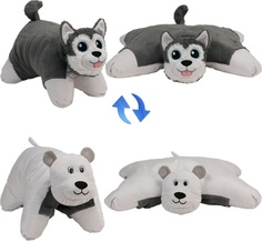 Подушка-игрушка Вывернушка 1Toy 2 в 1, Хаски-Полярный Медведь Т12043