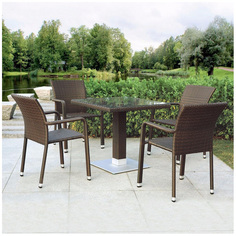 Комплект мебели Afina Garden T606SWT/A2001B-W53 Brown (4+1)