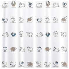 Штора для ванной Tatkraft Funny Sheep 180x180 см