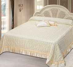 Покрывало+ валик и подушка R,BALESTRA арт,Iole bisc 268x268 R.Balestra