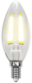 Лампа светодиодная (UL-00000199) E14 6W 3000K свеча LED-C35-6W/WW/E14/CL PLS02WH Uniel