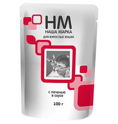 Влажный корм для кошек Наша Марка, печень, 24шт, 100г