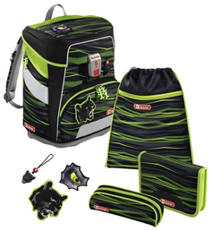 Ранец Step By Step SpACE Wild Cat 5 предметов черный зеленый Hama