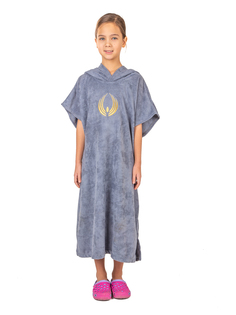 Полотенце-пончо Sunpa SunPoncho с капюшоном Gray_Logo р.3 130-155 см