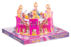 Игровой набор Gratwest обеденный стол с куклами Д79481