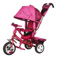 Велосипед трехколесный Beauty красно-розовый с пластиковыми колесами