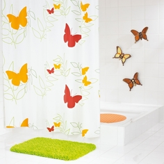 Штора для ванных комнат Butterflies оранжевый 180*200 Ridder