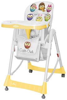 Стульчик для кормления Lorelli Primo Желтый, Yellow Cute Owls 1830