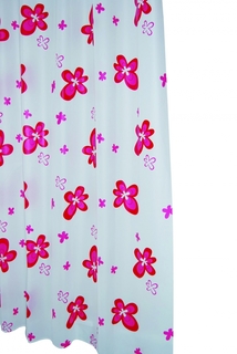 Штора для ванных комнат Blume красный 180Х200, Aqm Ridder