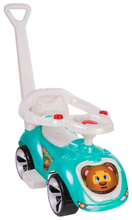 Машина-каталка Орион с родительской ручкой Мишка (Lара) ОР809 Бирюзовый R Toys