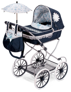 Коляска для кукол DeCuevas с сумкой и зонтиком Романтик 81 см