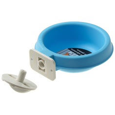 Одинарная миска для кошек и собак V.I.Pet, пластик, голубой, 0.2 л