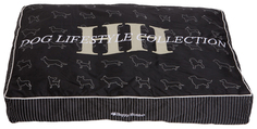 Лежак для животных HAPPY HOUSE Подушка с принтом DOG LIFESTYLE XS черная 8146