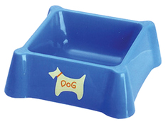 Одинарная миска для собак OUT!, пластик, синий, 1.5 л