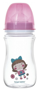 Бутылочка для кормления Canpol Babies EasyStart Toys 240 мл 35/221 Прозрачный/Розовый