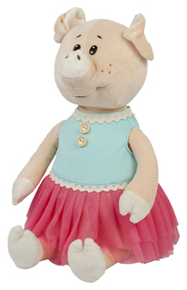 Мягкая игрушка Maxitoys Свинка Даша в Ярком Платье, 21 см