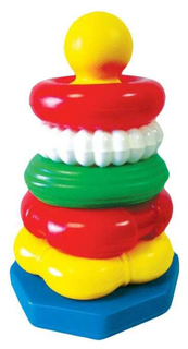 Развивающая игрушка Счастливое детство Пирамидка Ассорти 29 см
