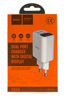 Сетевое зарядное устройство Hoco C63A 2 USB 2,1A White