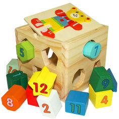 Сортер QiQu Wooden Toys Factory Куб-сортер Мишка