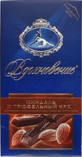 Шоколад горький Вдохновение миндаль и трюфельный крем 100 г