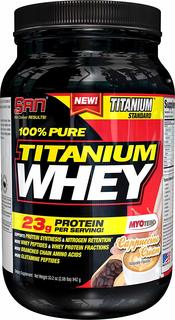 Сывороточный протеин SAN Titanium Whey 100% Pure 908 г Cappuccino Cream