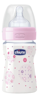 Детская бутылочка Chicco Well Being Girl силиконовая соска 150 мл