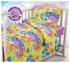 Комплект детского постельного белья Текс-Дизайн с трикотажной простыней Чудо-Пони бязь